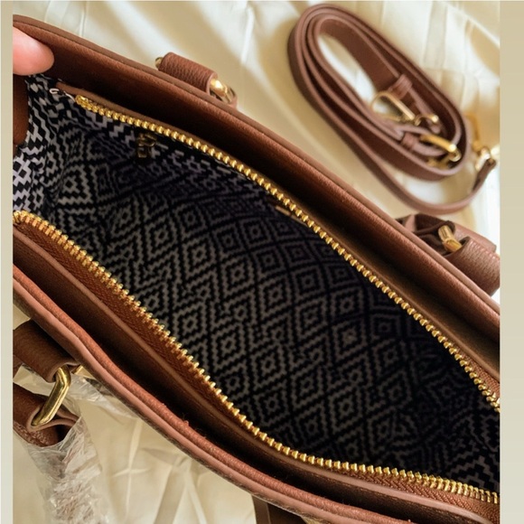 Miztique Burgundy Brown Leather Tote Bag - Picture 4 of 4